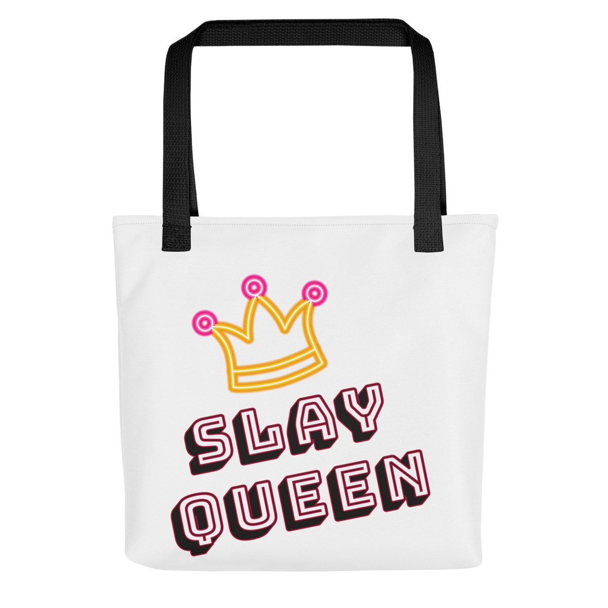 Slay Queen with Crown White Tote bag