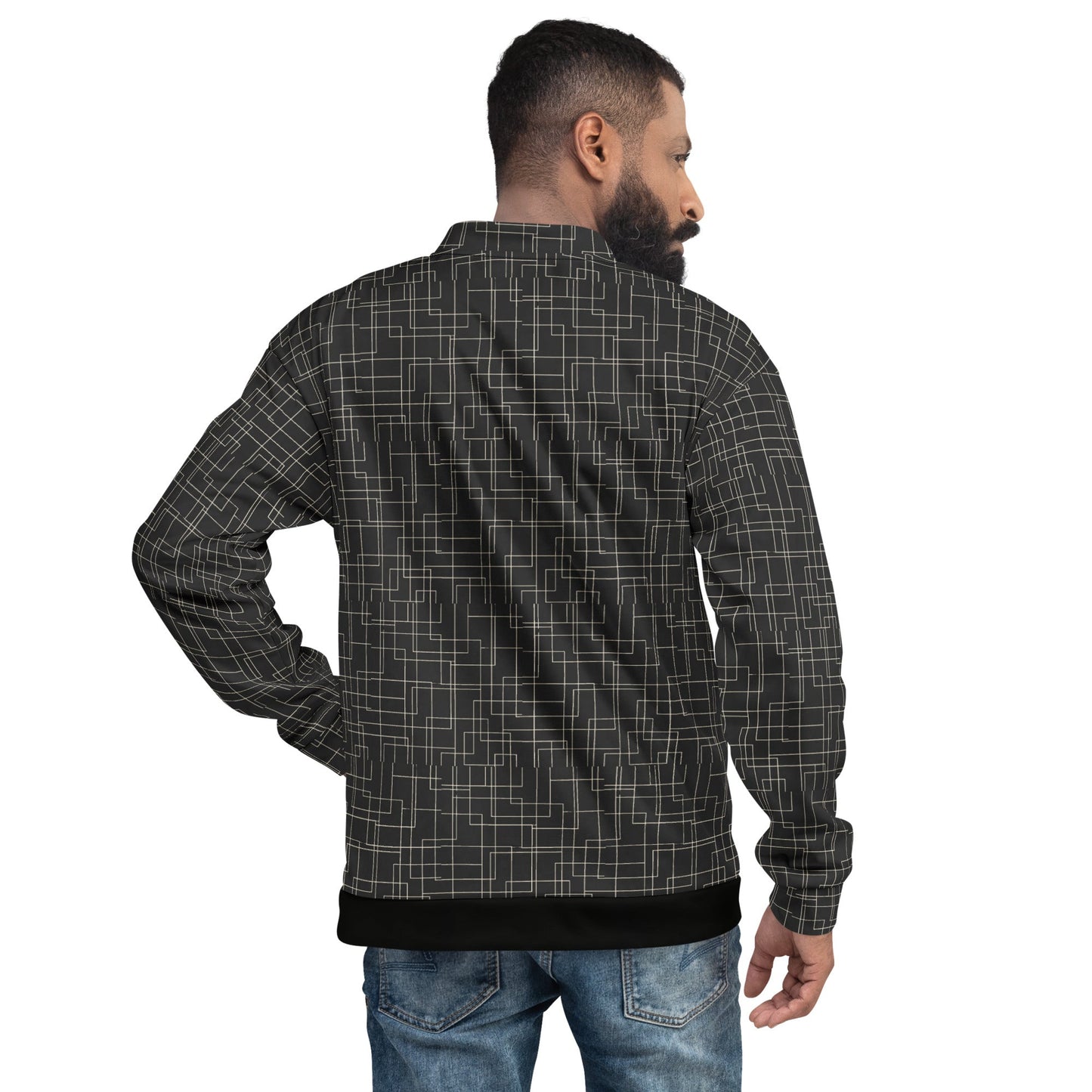 Architectural Silence Bomber Jacket | Minimalist Geometric Unisex