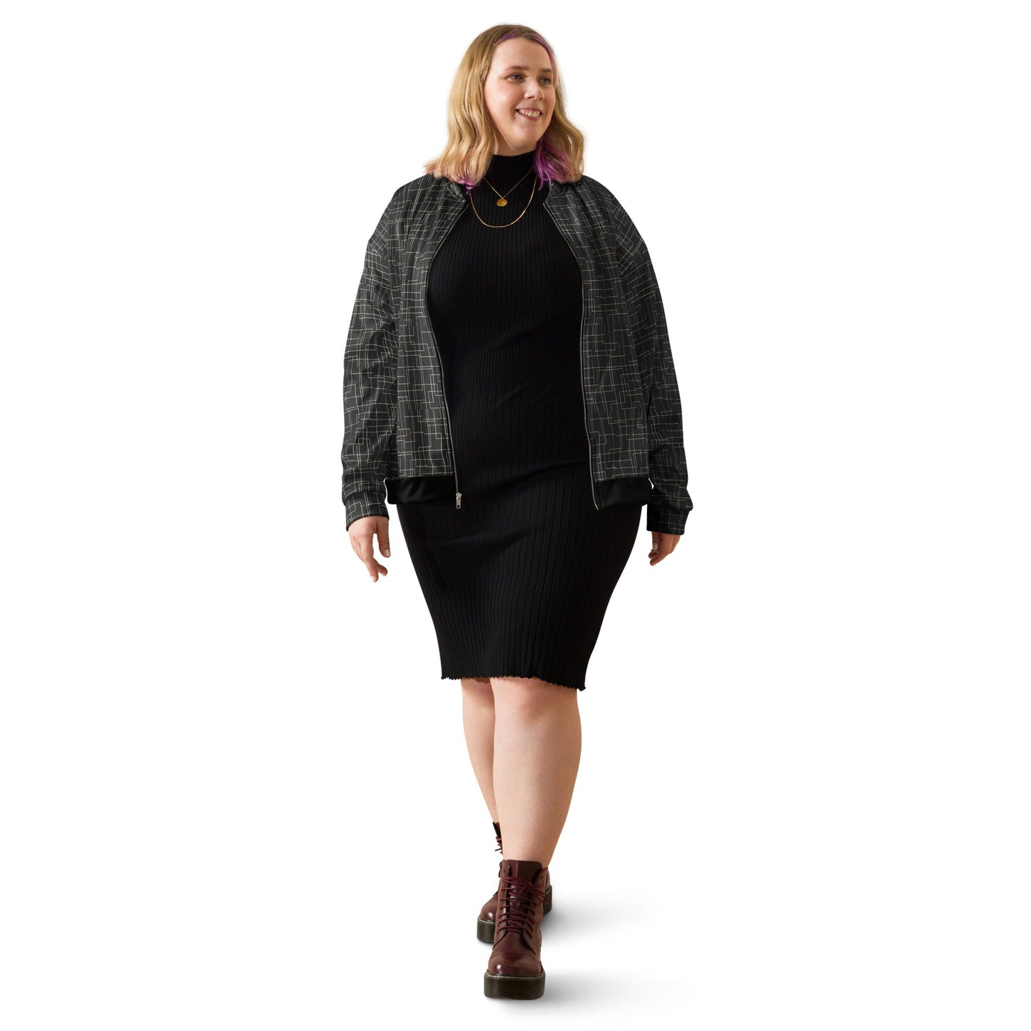 Architectural Silence Bomber Jacket | Minimalist Geometric Unisex