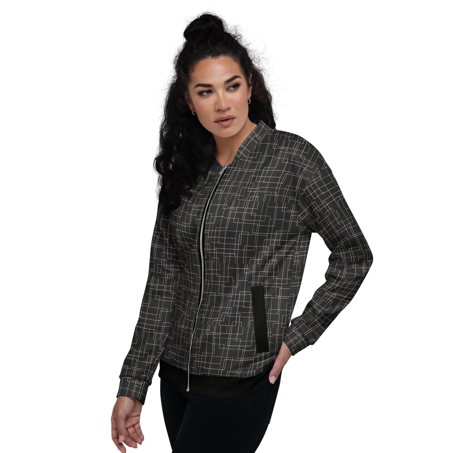 Architectural Silence Bomber Jacket | Minimalist Geometric Unisex