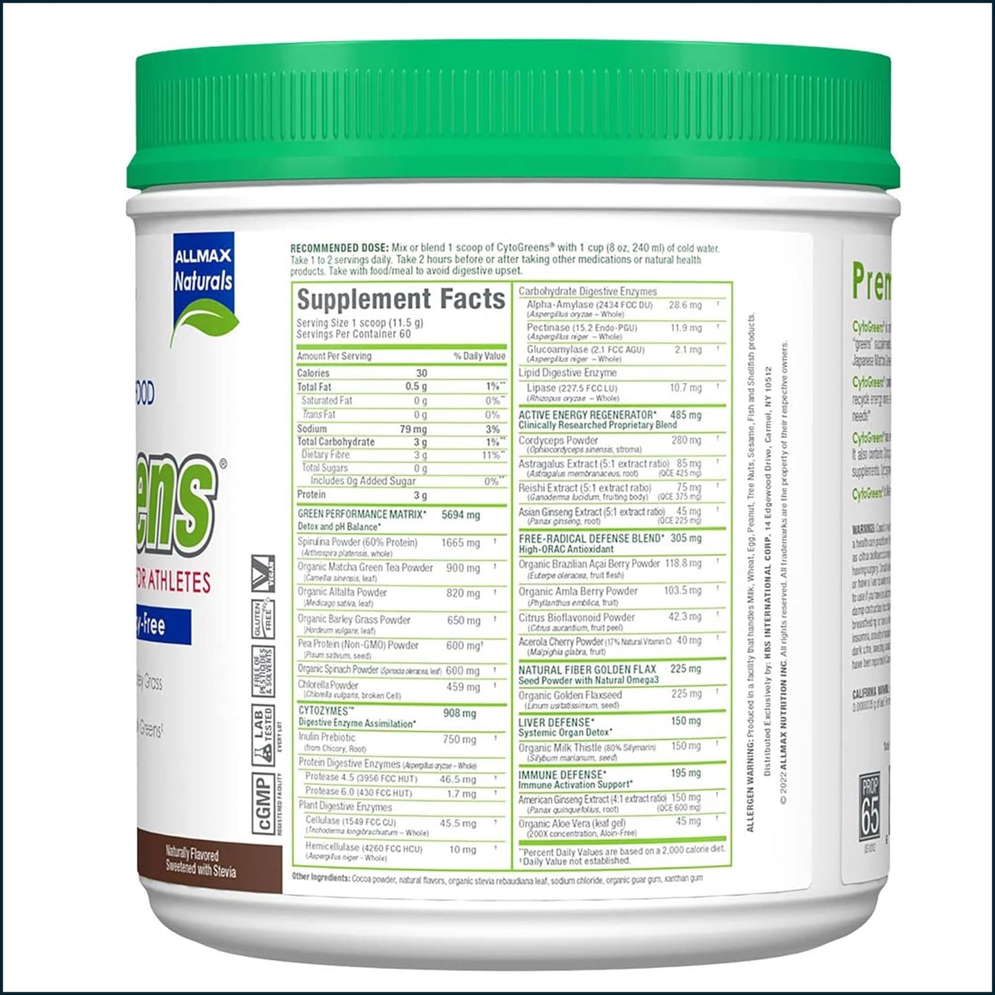 AllMax CytoGreens, 60 Servings