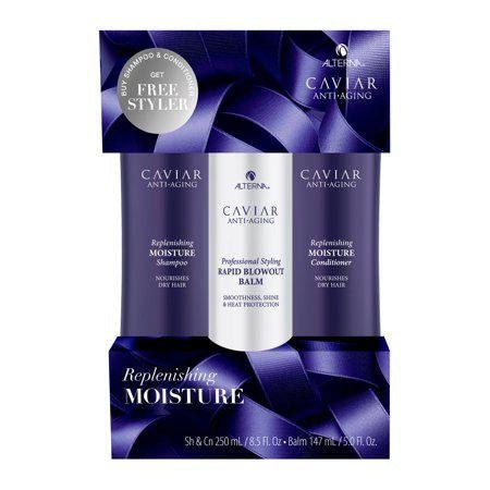 Alterna Caviar Anti-Aging Replenishing Moisture Hair Care Set with Balm
