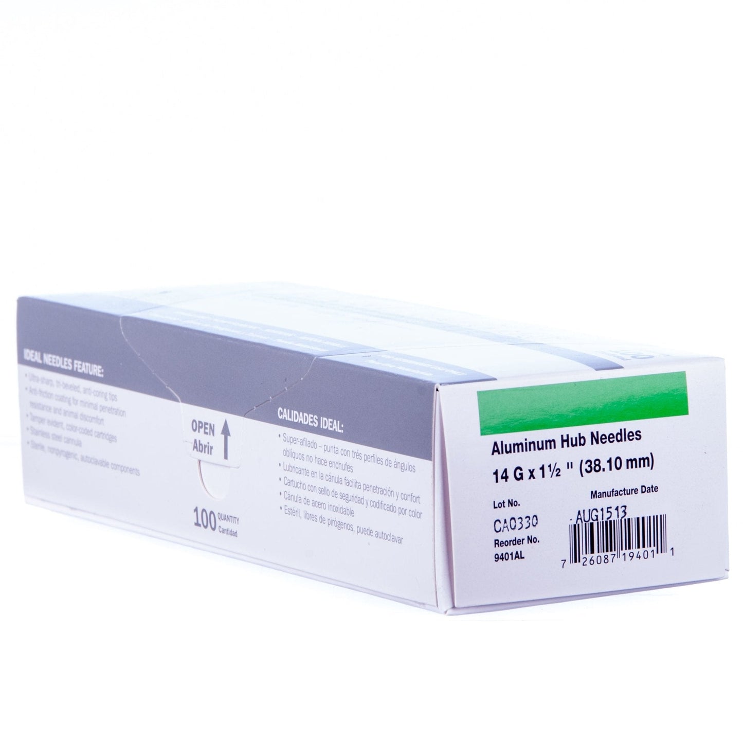 Agujas de cubo de aluminio Jeffers, caja de 100