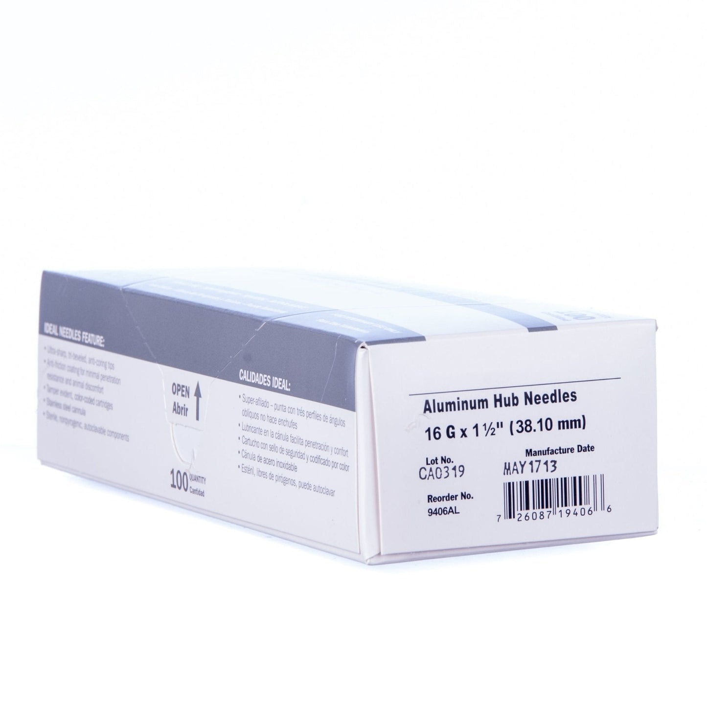 Agujas de cubo de aluminio Jeffers, caja de 100