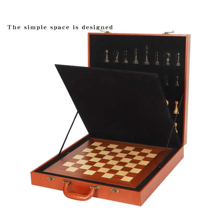 International Chess Heavy Woodgrain Chess Wooden Chess Board Western Chess Adult Luxury Set Chess