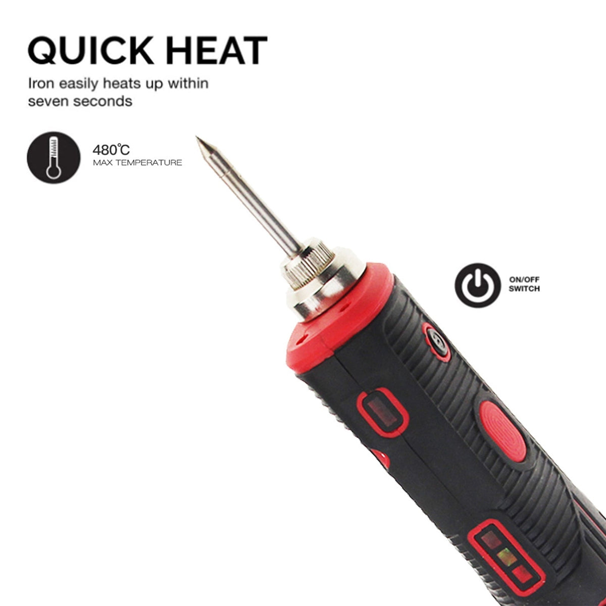 1800mah Wireless Soldering Iron Rechargeable Portable Soldering Tool Outdoor Electronic Repair Standard without adapter