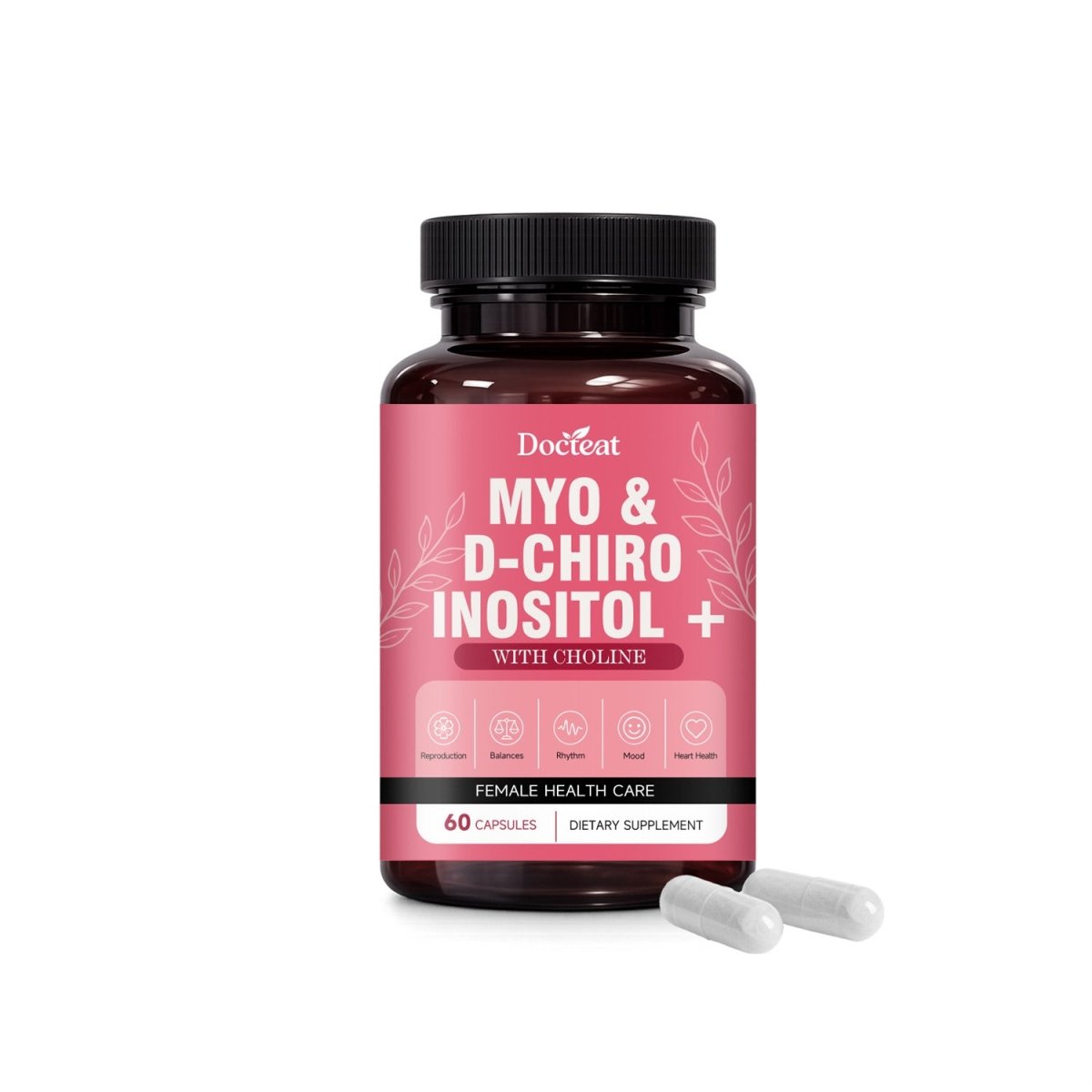 60 Capsules with Choline, Inositol, D-Chiral Inositol - Easy Daily Supplement