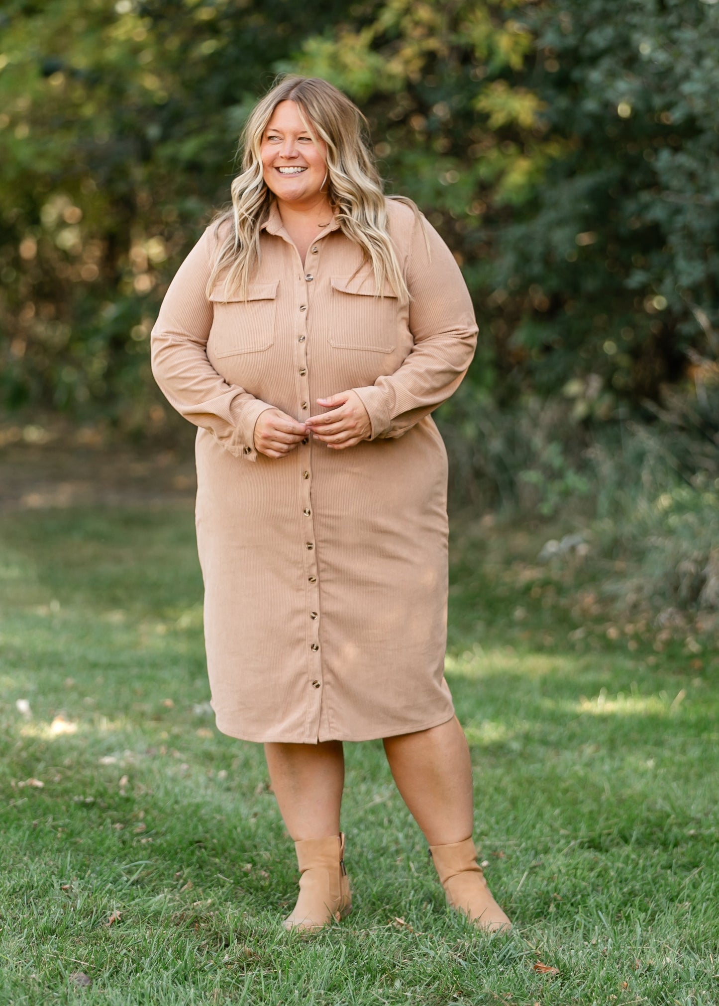 OFERTA ESPECIAL - Vestido camisero Anika de pana - VENTA FINAL