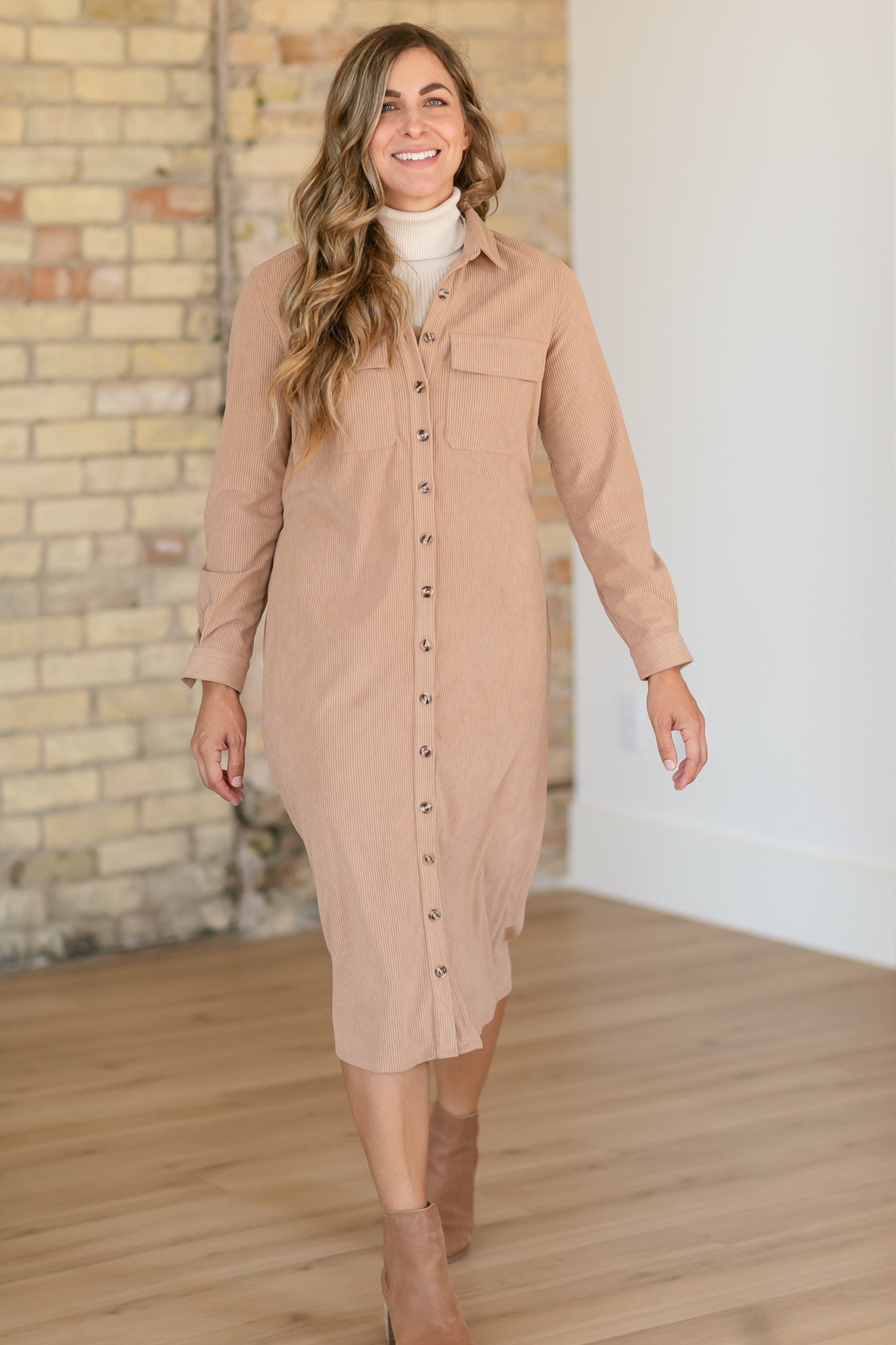 OFERTA ESPECIAL - Vestido camisero Anika de pana - VENTA FINAL