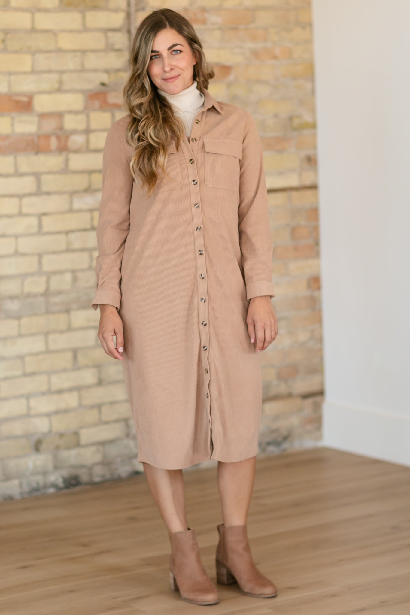 OFERTA ESPECIAL - Vestido camisero Anika de pana - VENTA FINAL