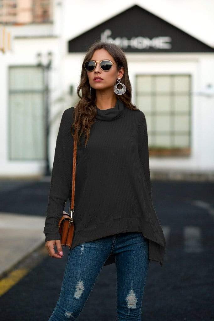 Suéter de punto gofre con cuello chal