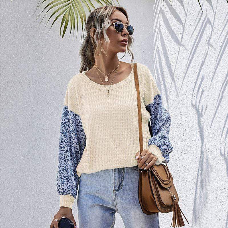 Suéter con estampado floral de dos tonos