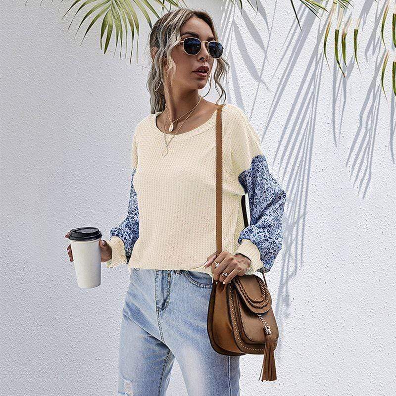 Suéter con estampado floral de dos tonos