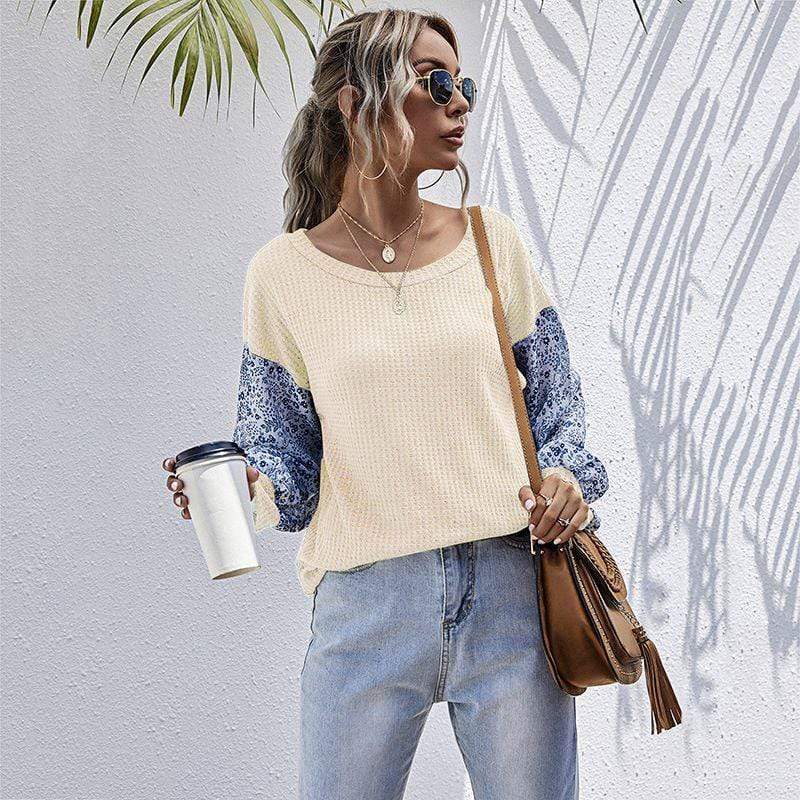 Suéter con estampado floral de dos tonos
