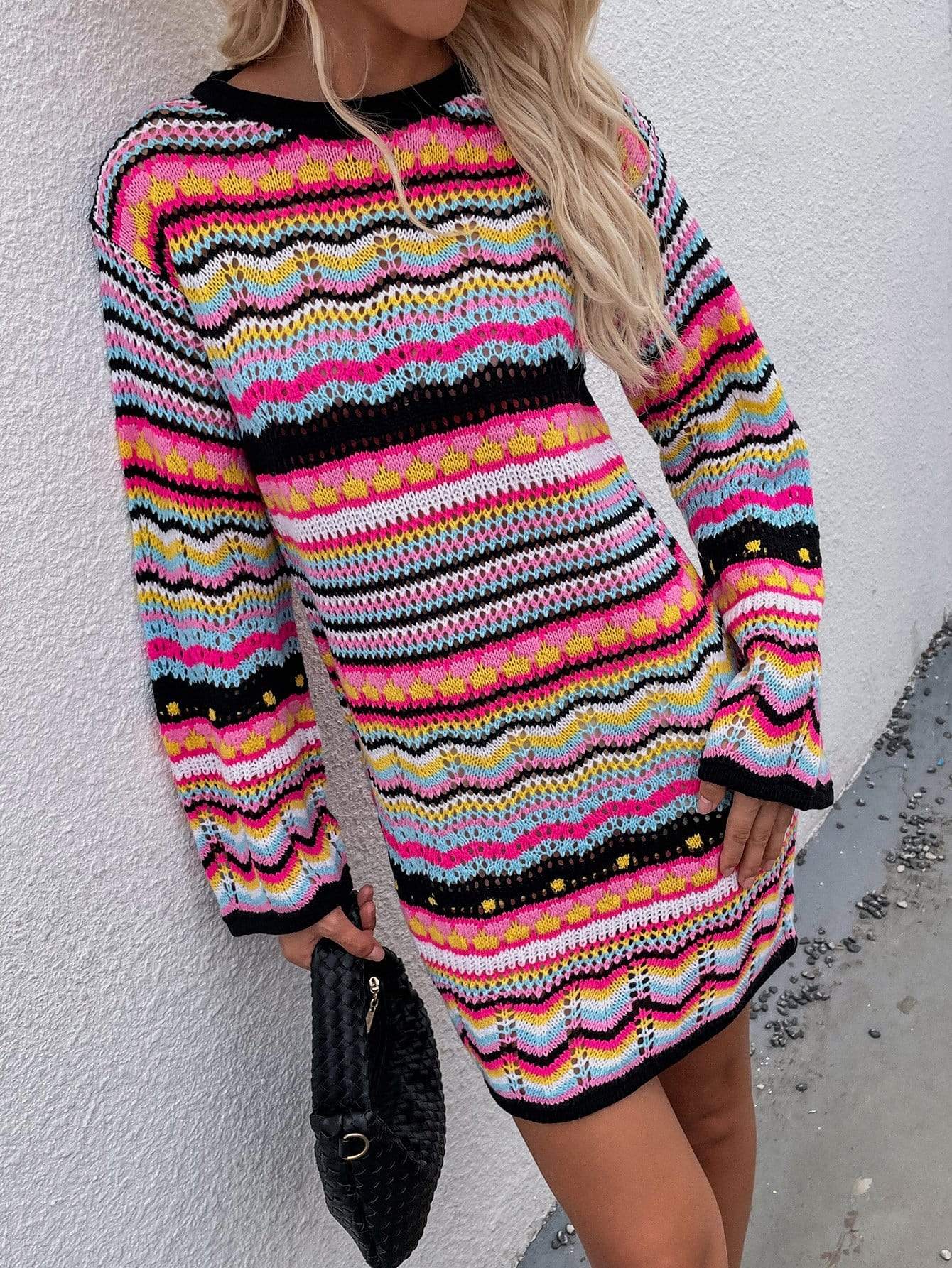 Vestido de punto vibrante para las fiestas