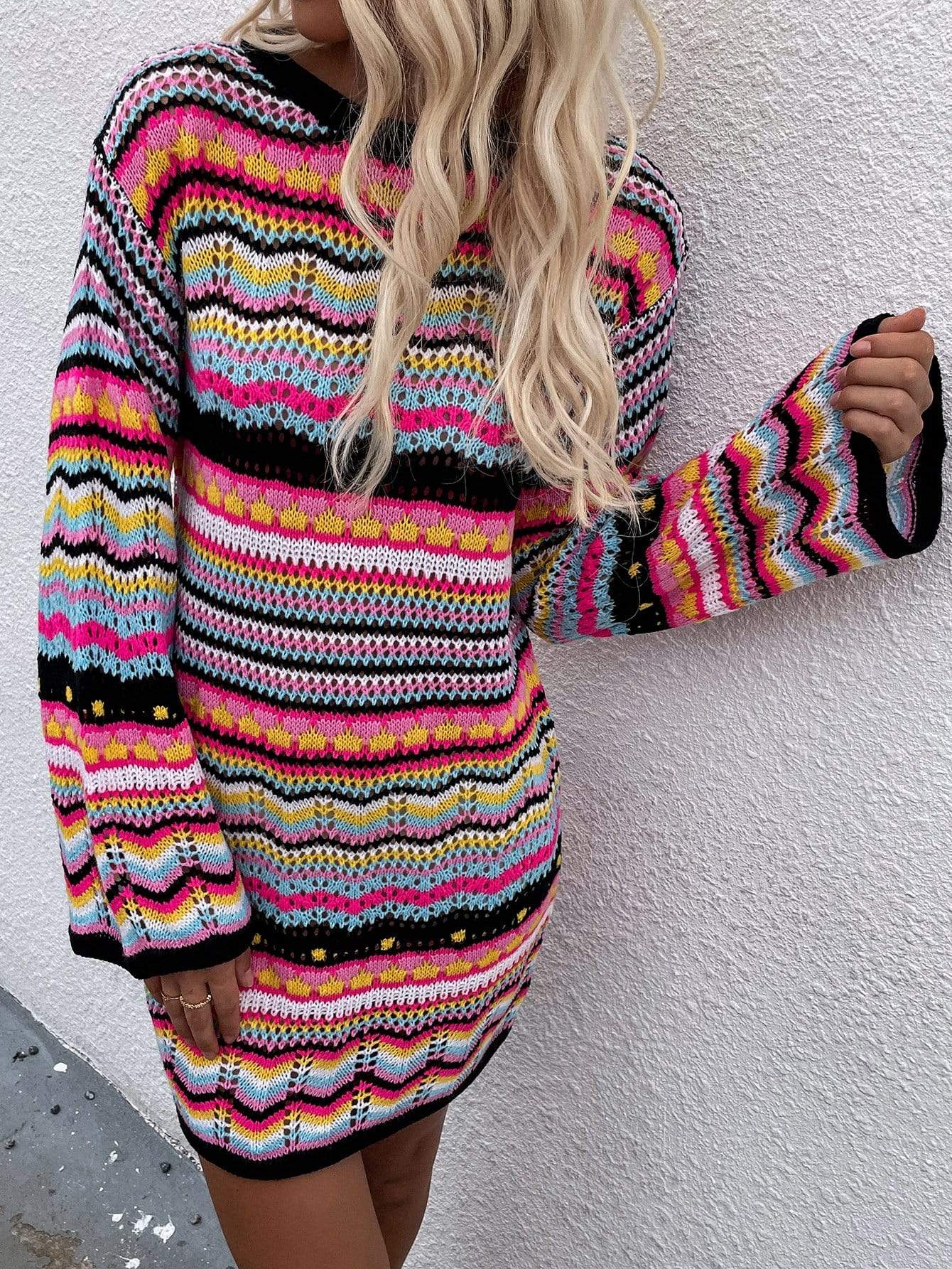 Vestido de punto vibrante para las fiestas