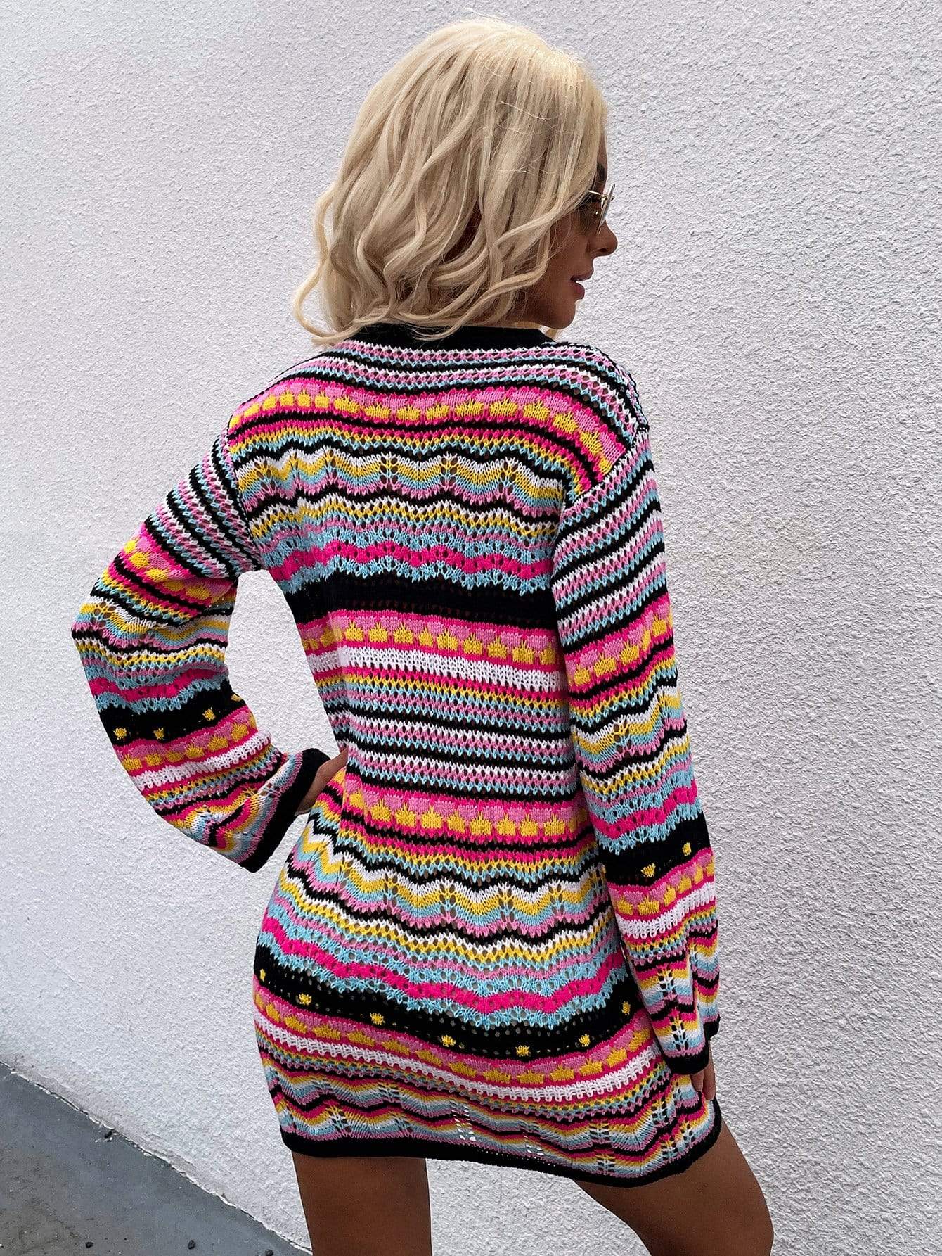 Vestido de punto vibrante para las fiestas