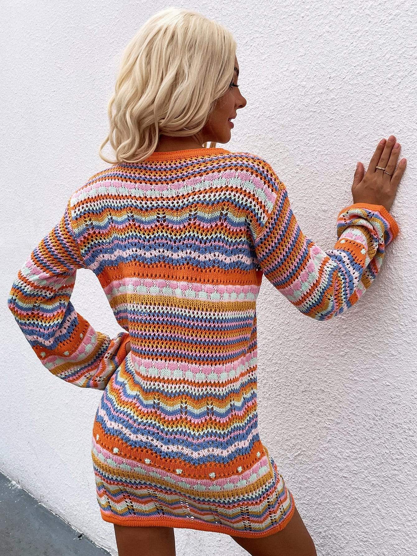 Vestido de punto vibrante para las fiestas