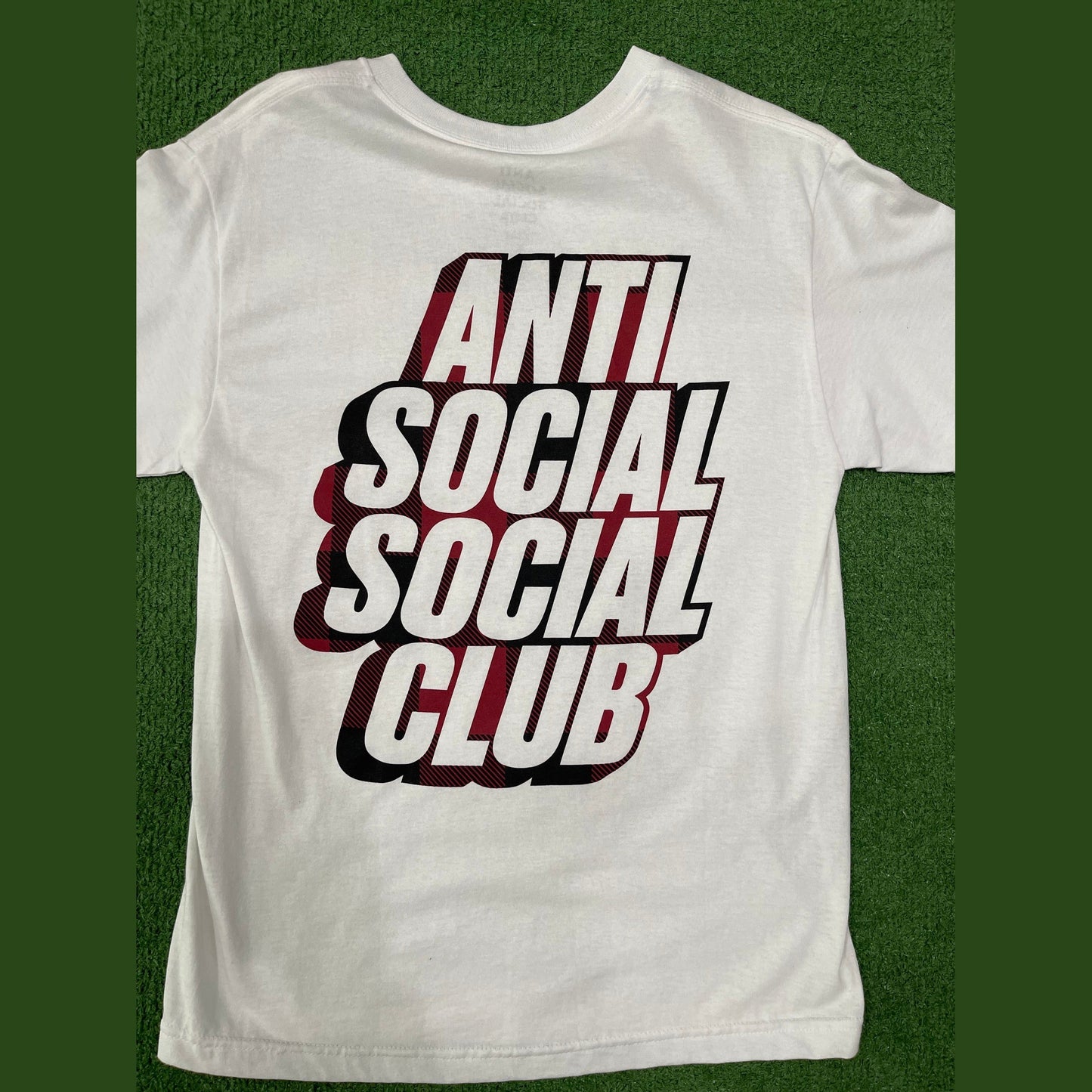 Anti Social Social Club Plaid Red Tee White