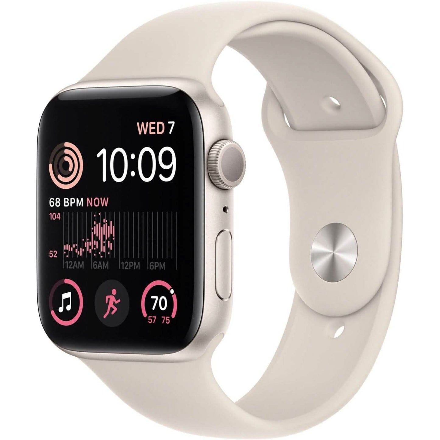 Apple Watch SE 2nd Gen 40mm GPS Starlight with S/M Starlight Sports Band (Refurbished)