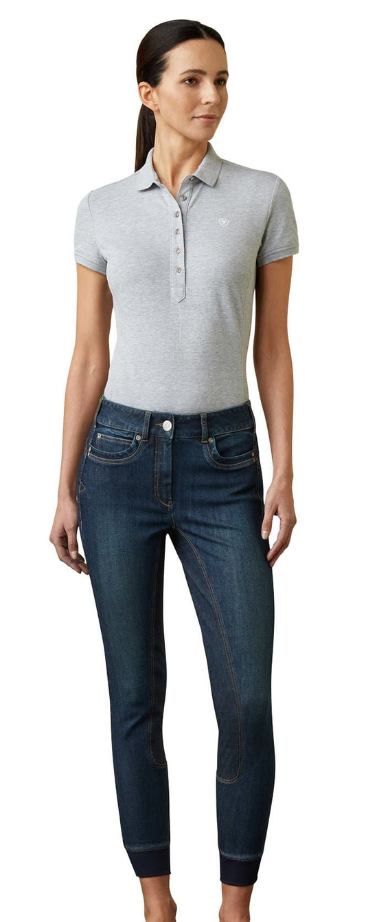 Pantalón de montar vaquero con asiento completo Ariat Halo, color Birch Marine