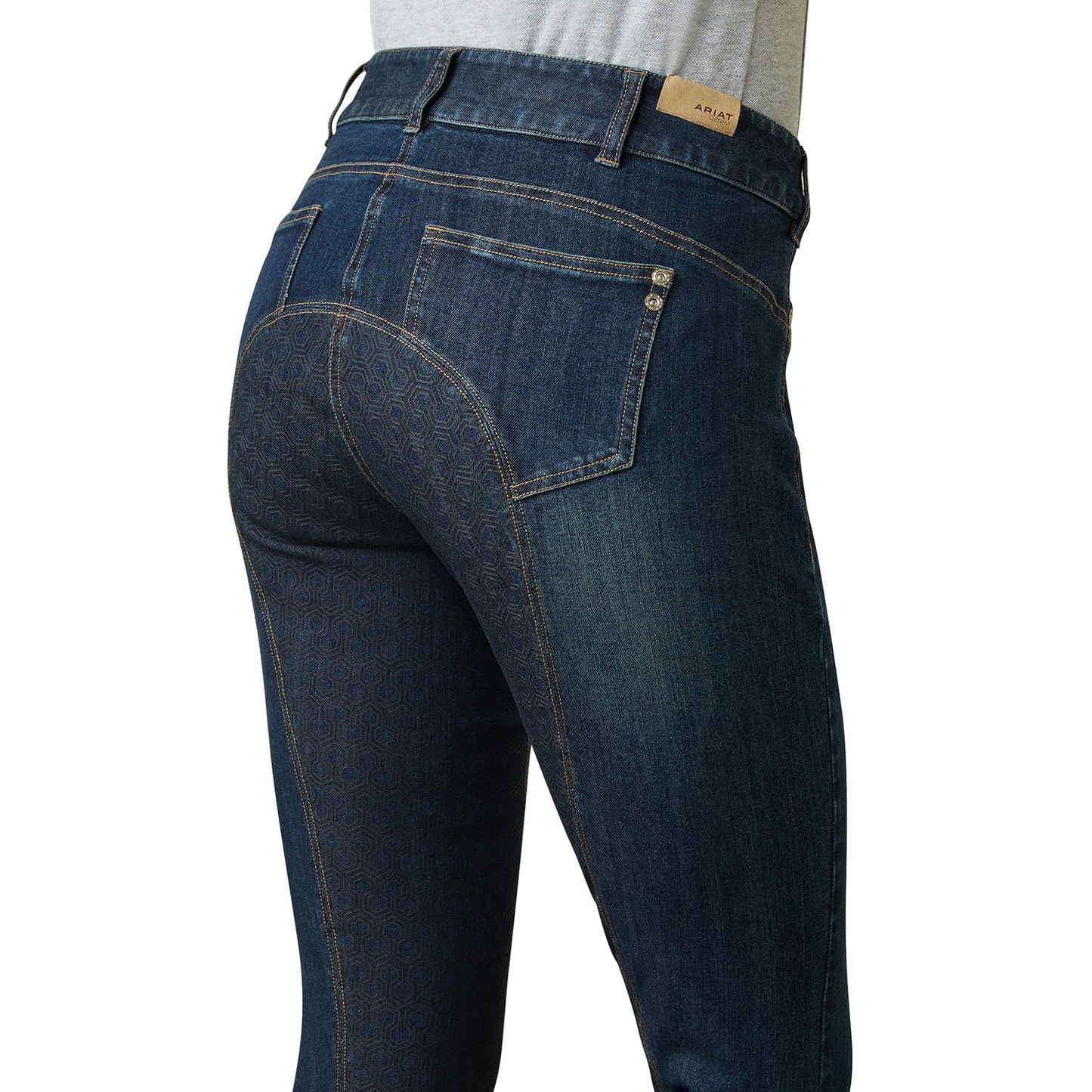 Pantalón de montar vaquero con asiento completo Ariat Halo, color Birch Marine