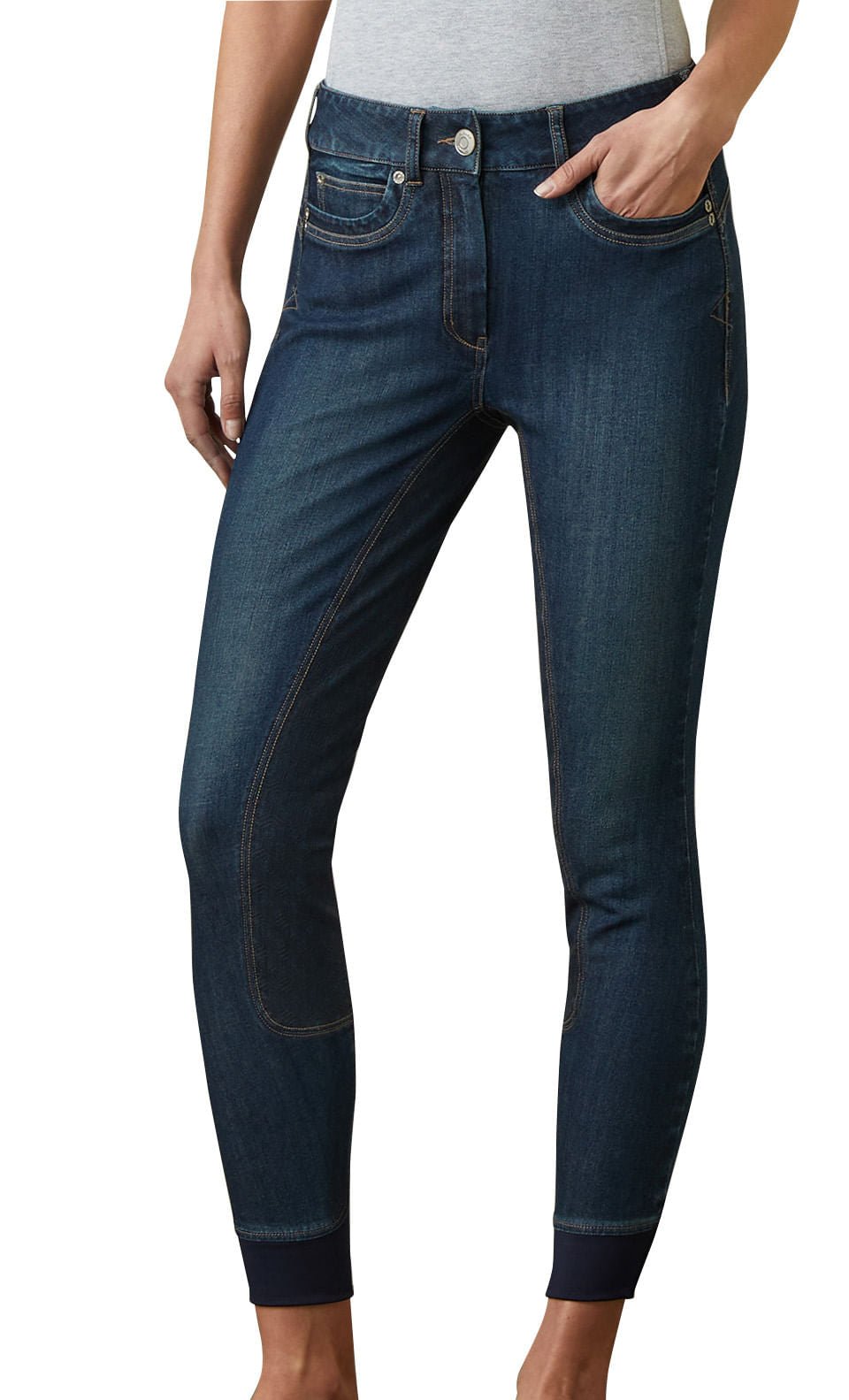 Pantalón de montar vaquero con asiento completo Ariat Halo, color Birch Marine