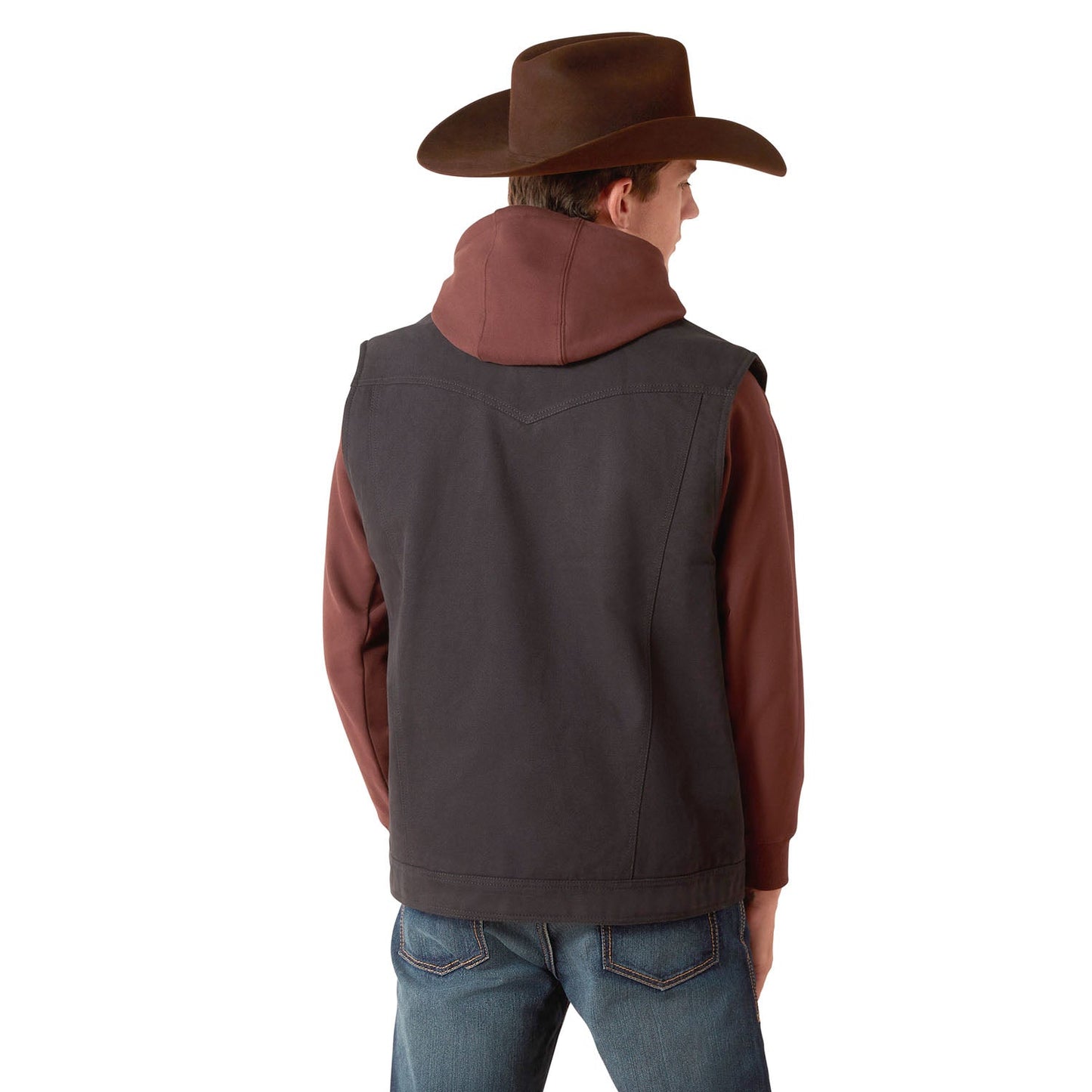 Chaleco ranchero de lona Ariat para hombre – Chaleco occidental para exteriores con forro de franela y aislamiento térmico