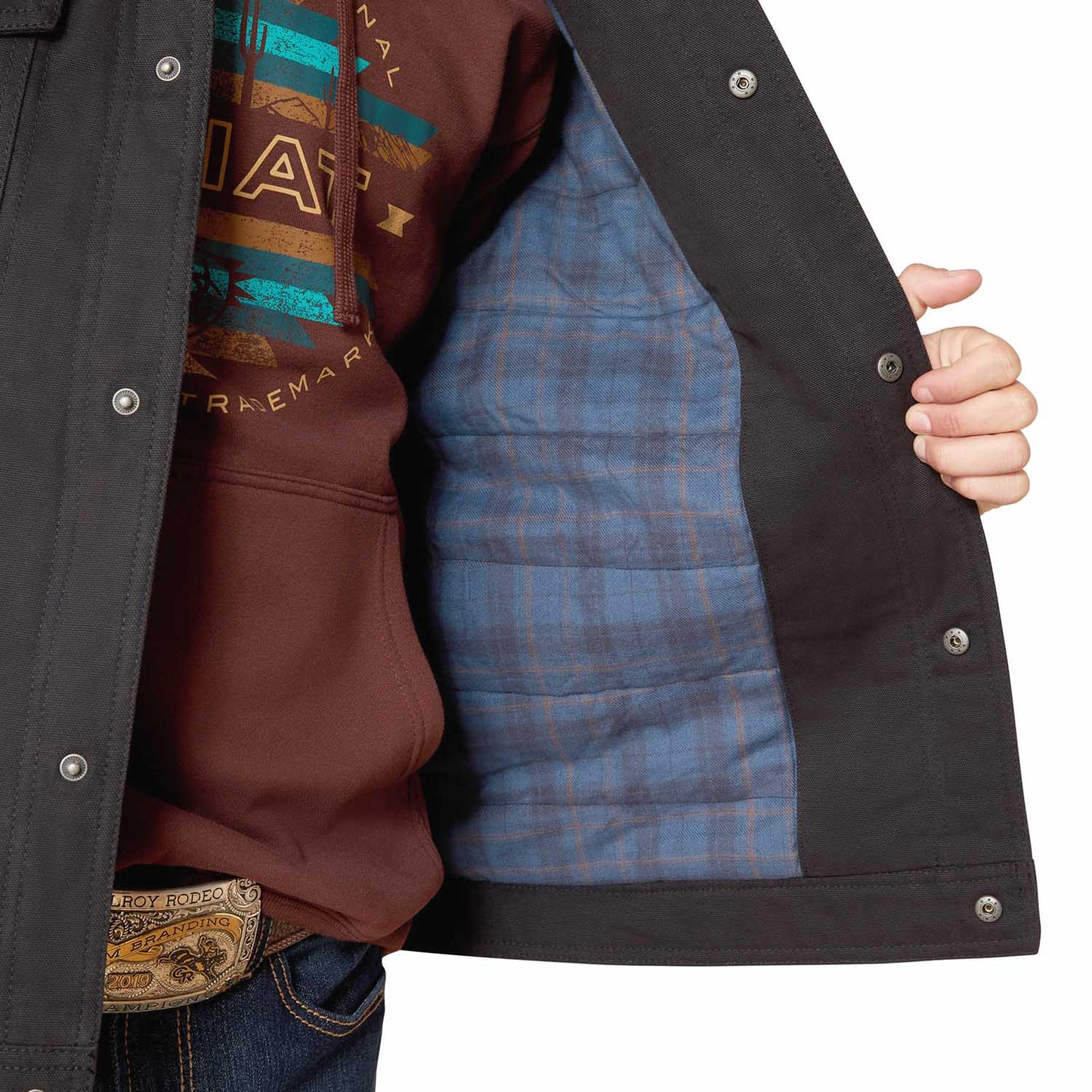 Chaleco ranchero de lona Ariat para hombre – Chaleco occidental para exteriores con forro de franela y aislamiento térmico