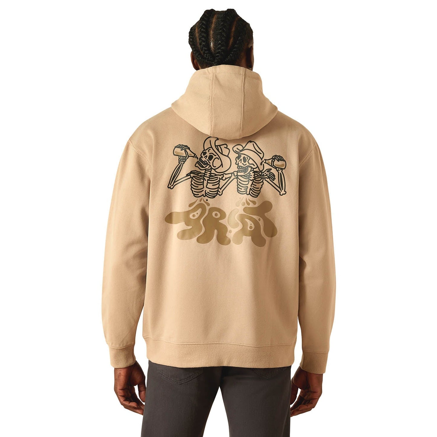 Sudadera con Capucha Gráfica para Hombre Ariat Drinking Buddies – Ajuste Relajado de Forro Polar Cepillado