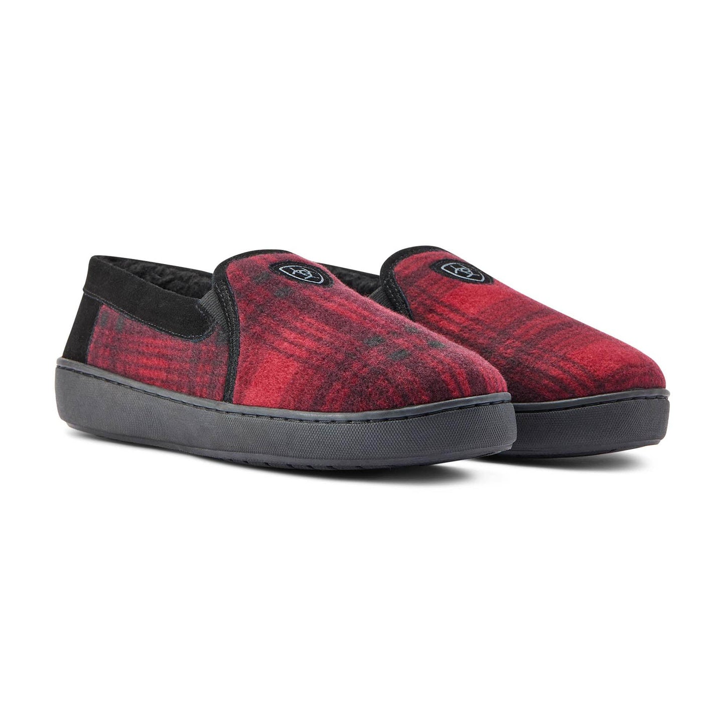 Pantuflas Ariat Lincoln para hombre en lata coleccionable, a cuadros rojos