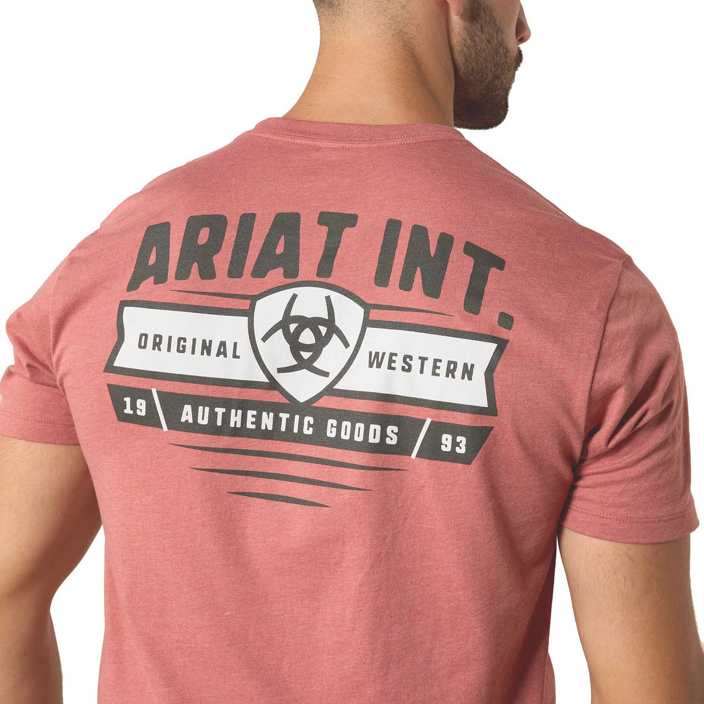 Camiseta Ariat de manga corta para hombre, gráfico occidental Banner Badge