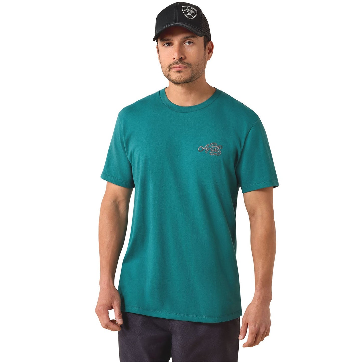 Camiseta de manga corta para hombre Ariat, con gráfico occidental Cattle Skull Freedom