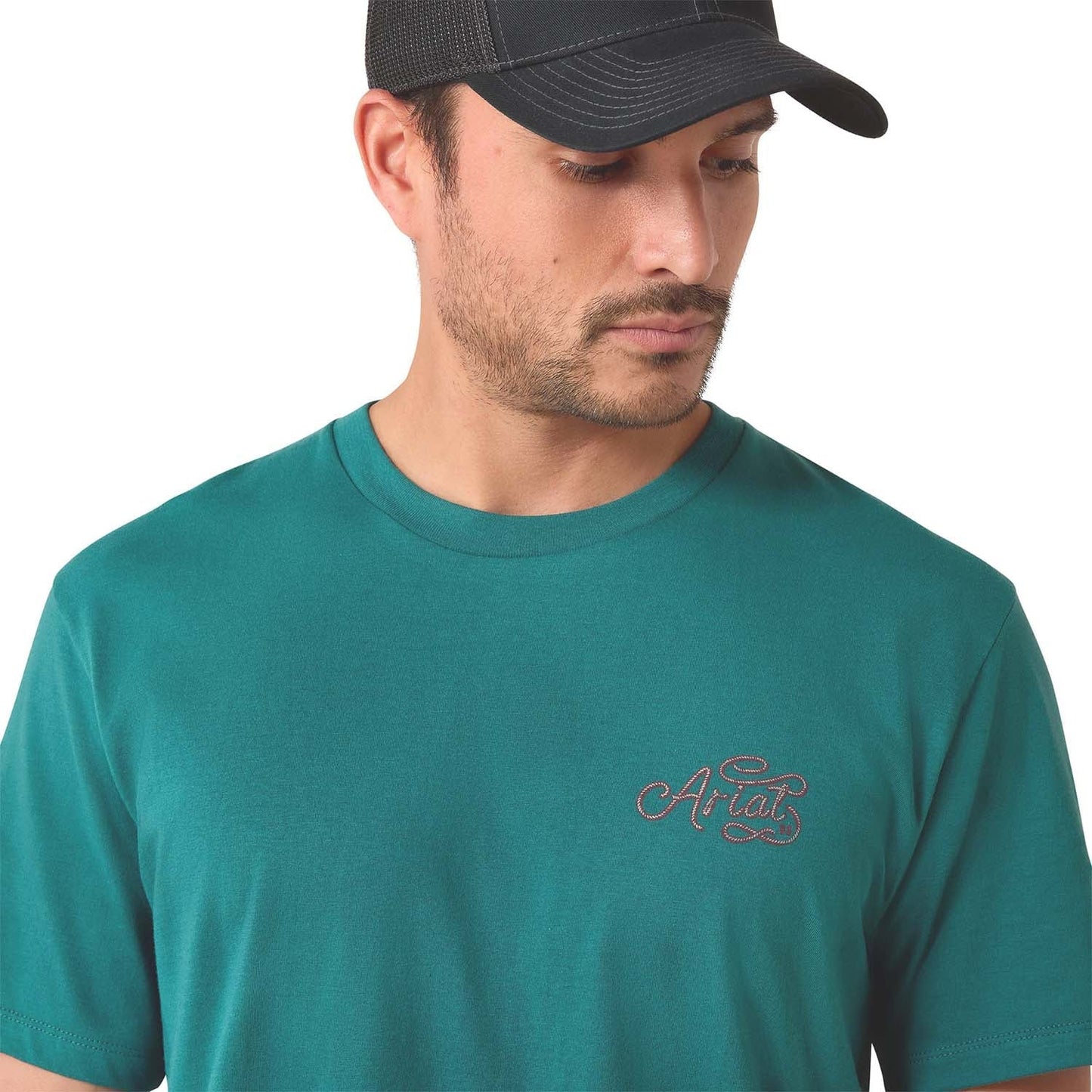 Camiseta de manga corta para hombre Ariat, con gráfico occidental Cattle Skull Freedom