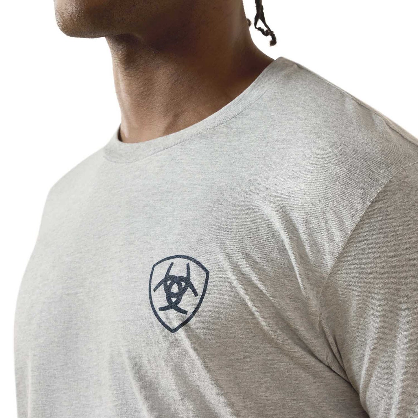 Camiseta Ariat de manga corta para hombre, gráfico occidental Banner Badge