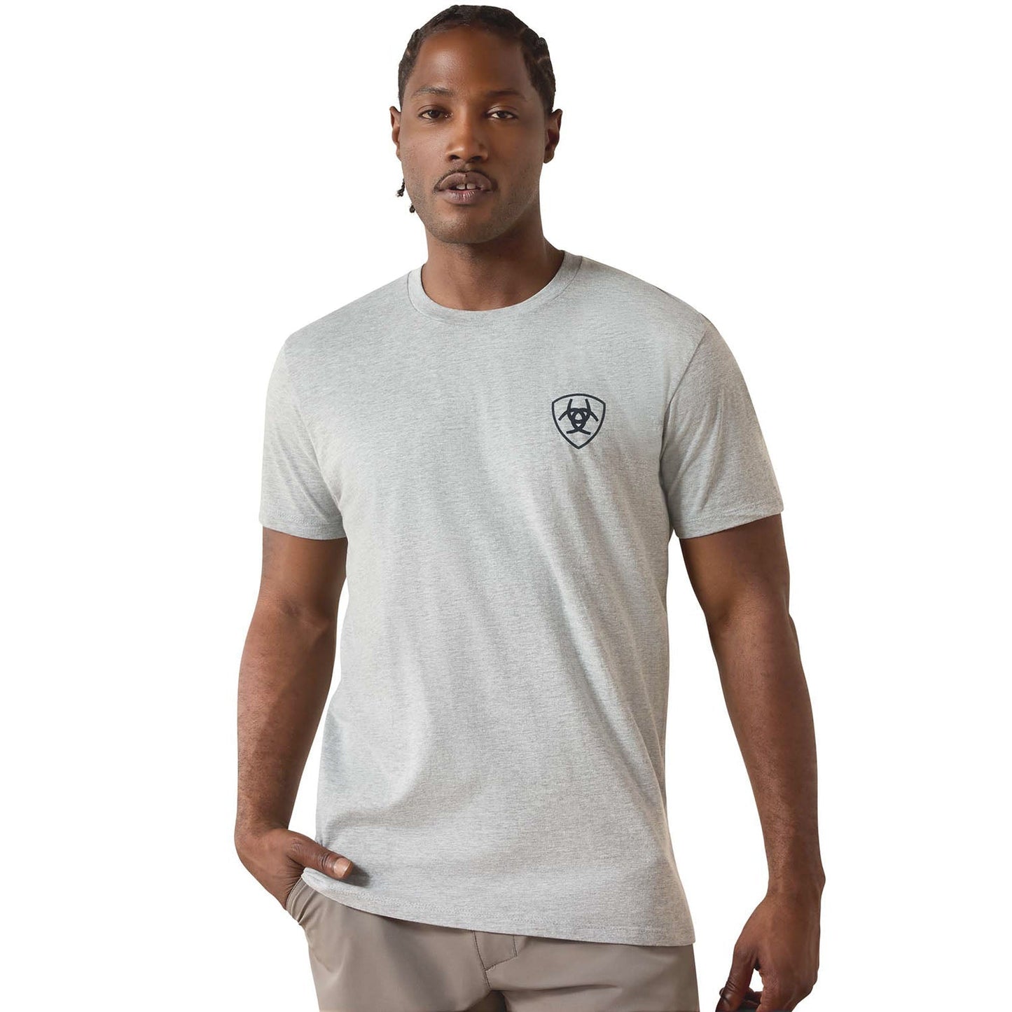 Camiseta Ariat de manga corta para hombre, gráfico occidental Banner Badge