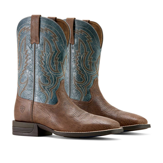 Bota de vaquero de cuero con puntera cuadrada ancha Steadfast para hombre de Ariat – Bota de trabajo Western cómoda para todo el día