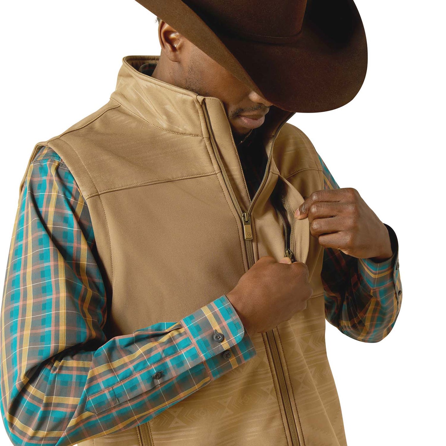 Chaleco softshell Ariat para hombre "Vernon" – Chaleco elástico cortavientos para exteriores
