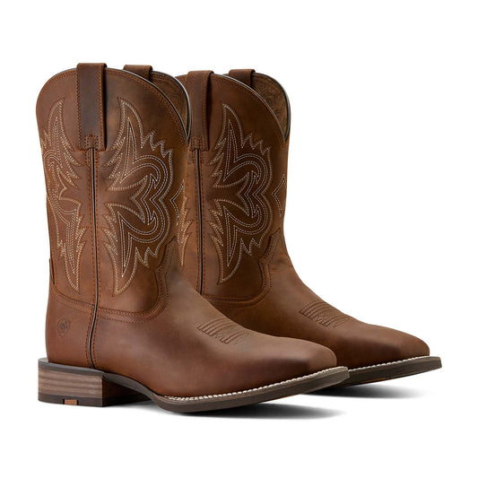 Bota vaquera de trabajo Ariat Western Big Rig con punta cuadrada ancha para hombre – Bota de trabajo cómoda y duradera de cuero