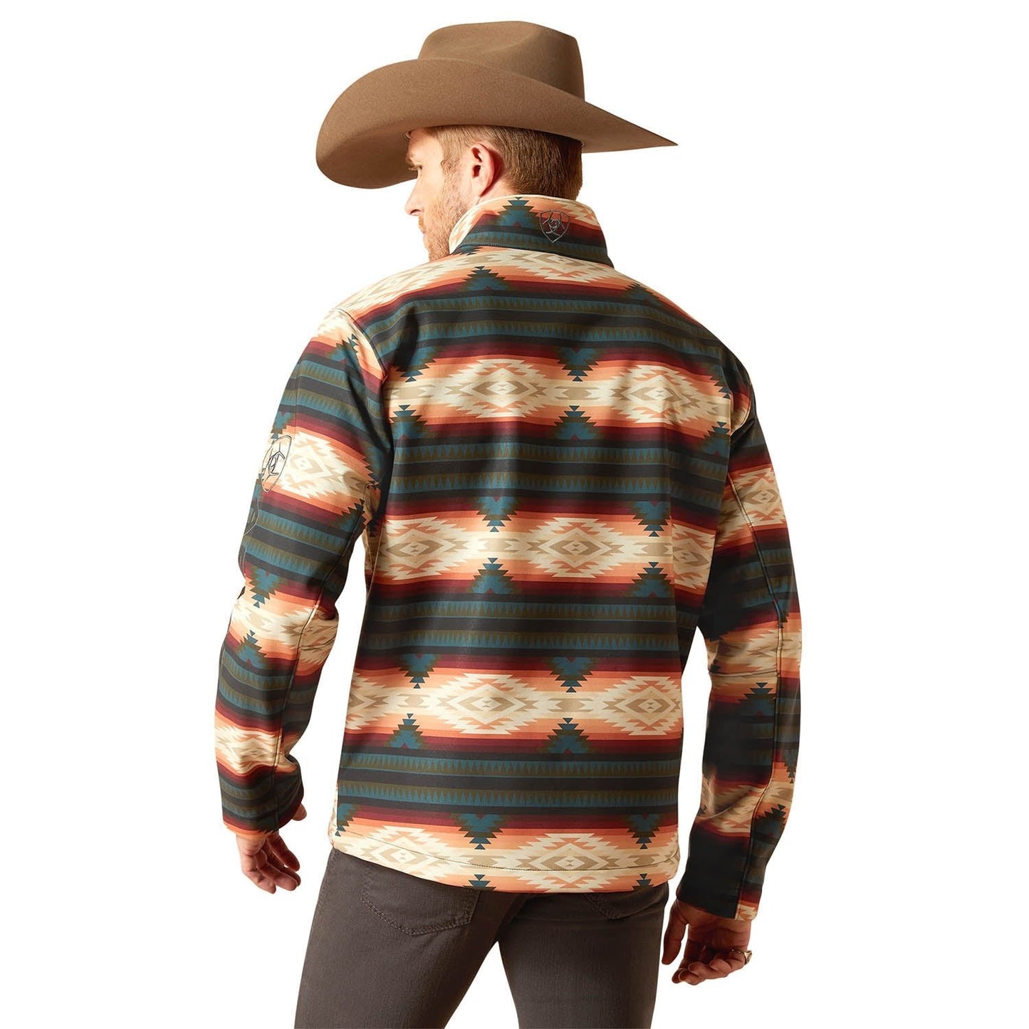Chaqueta Softshell Ariat para hombre con estampado Western con logotipo – Chaqueta ligera elástica resistente al agua