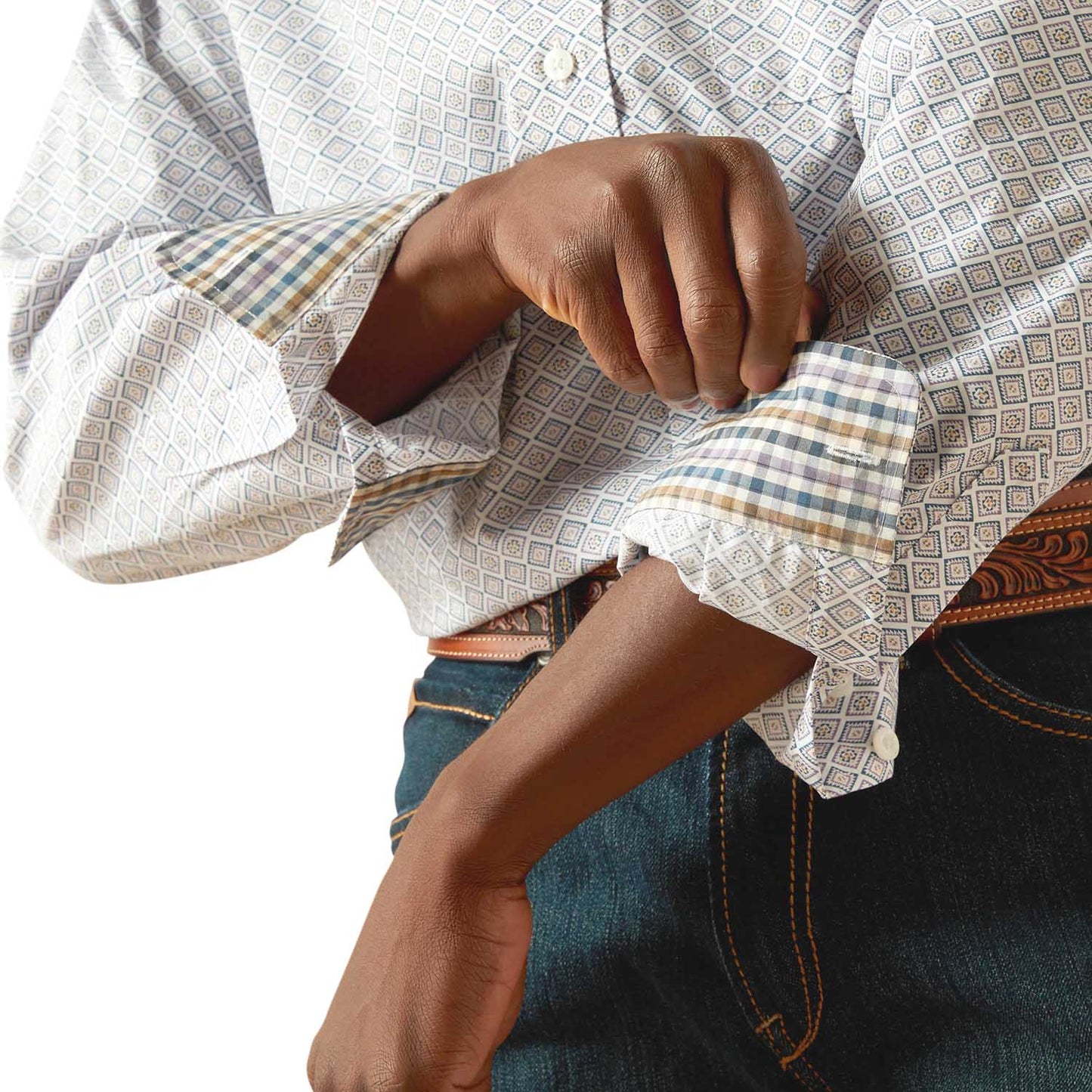 Camisa de manga larga de corte clásico Ariat para hombre sin arrugas "Declan" – Camisa abotonada sin necesidad de planchado