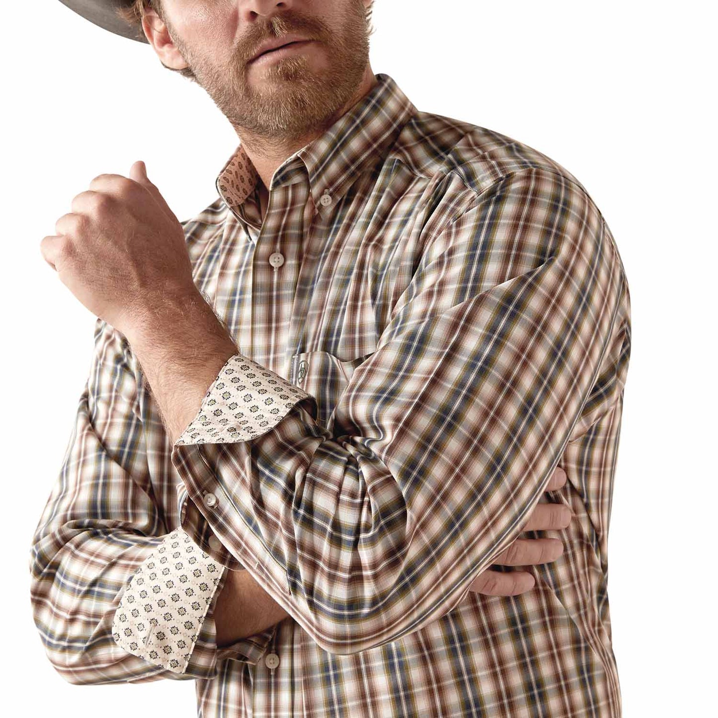 Camisa de manga larga antiarrugas para hombre Ariat Folk