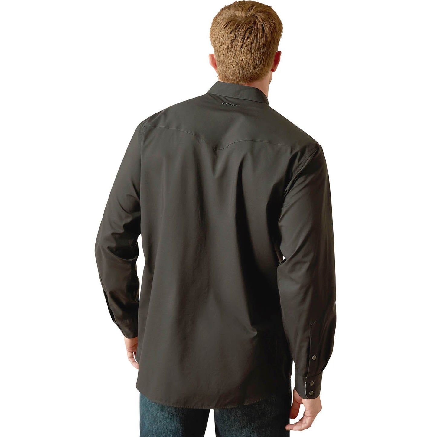 Camisa de manga larga con slub refinado sin arrugas para hombre Ariat