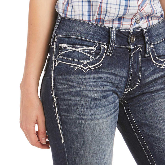 Ariat R.E.A.L. Jeans de bota de tiro medio, Entwined Stitch