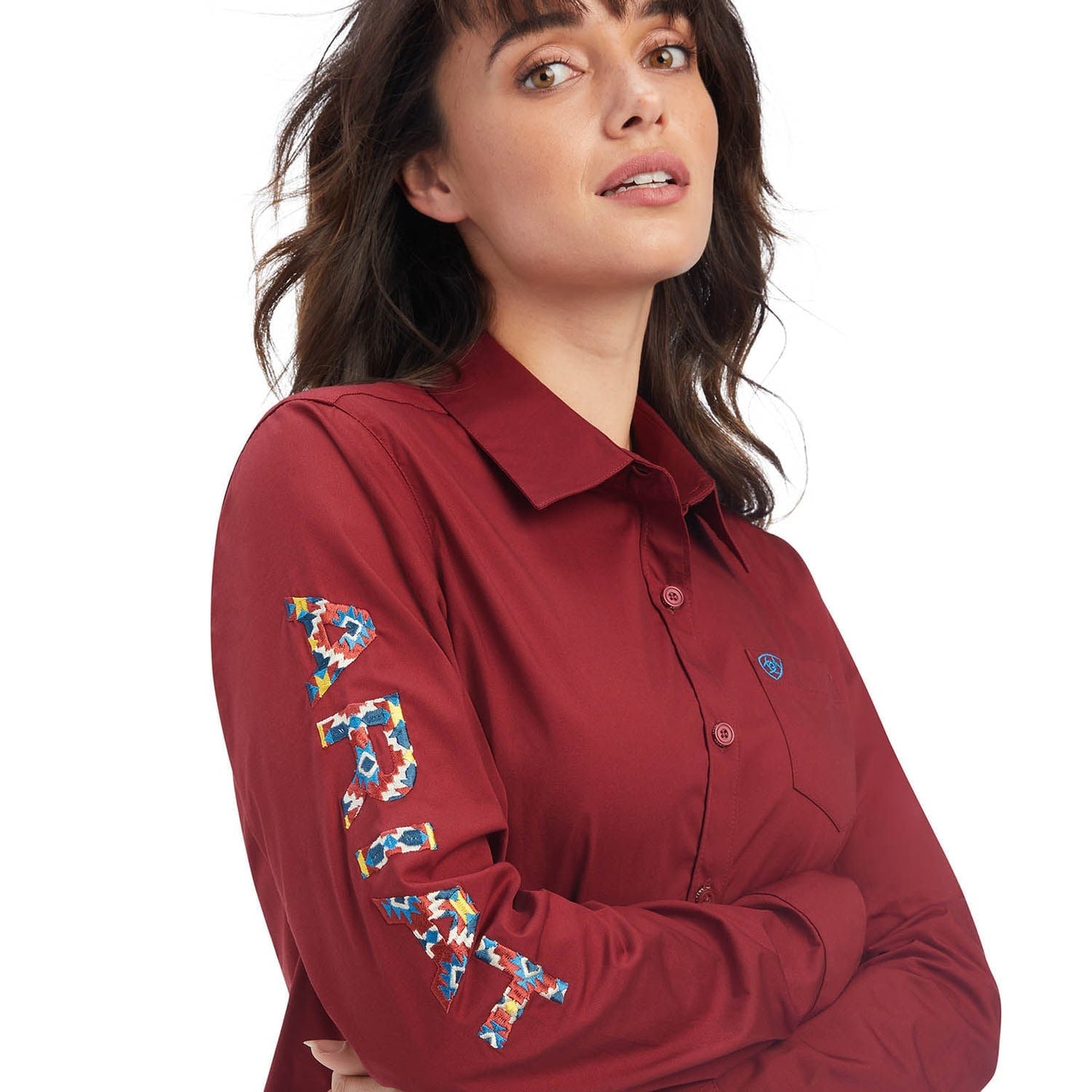 Camisa Ariat para mujer Team Kirby de rendimiento western elástica y resistente a las arrugas