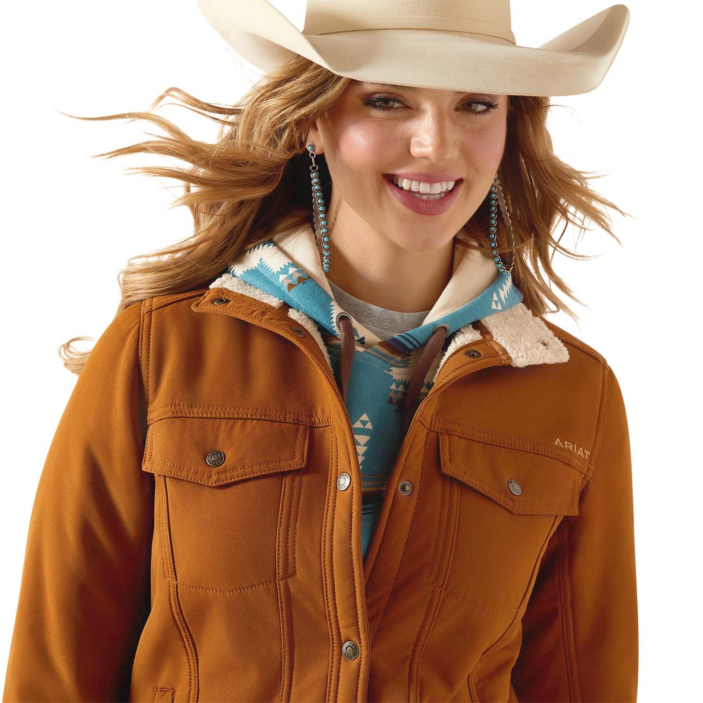 Chaqueta Softshell Ariat Berber Back para mujer – Capa abrigadora estilo camionero con forro de sherpa
