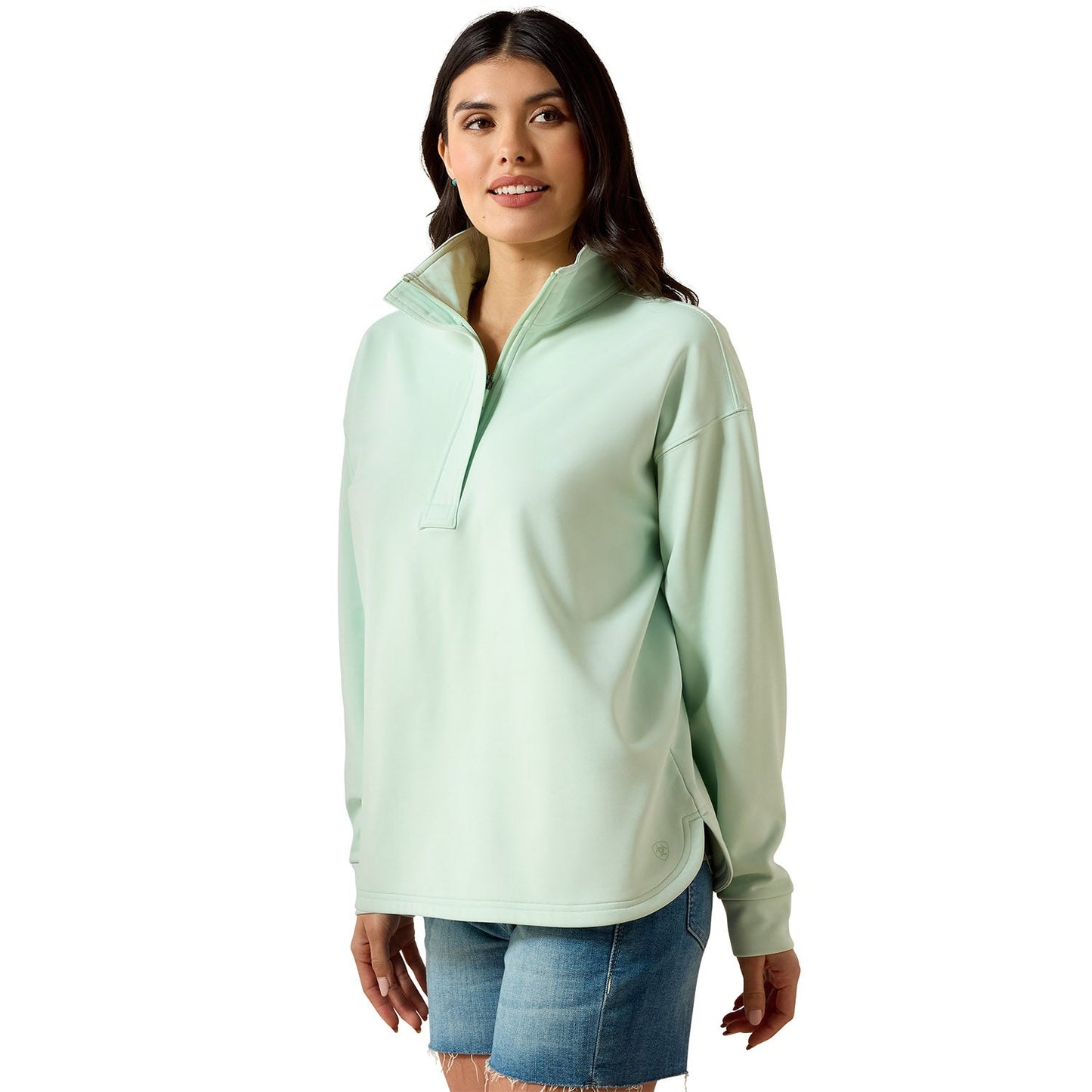 Sudadera de felpa con media cremallera y logo Breeze para mujer Ariat