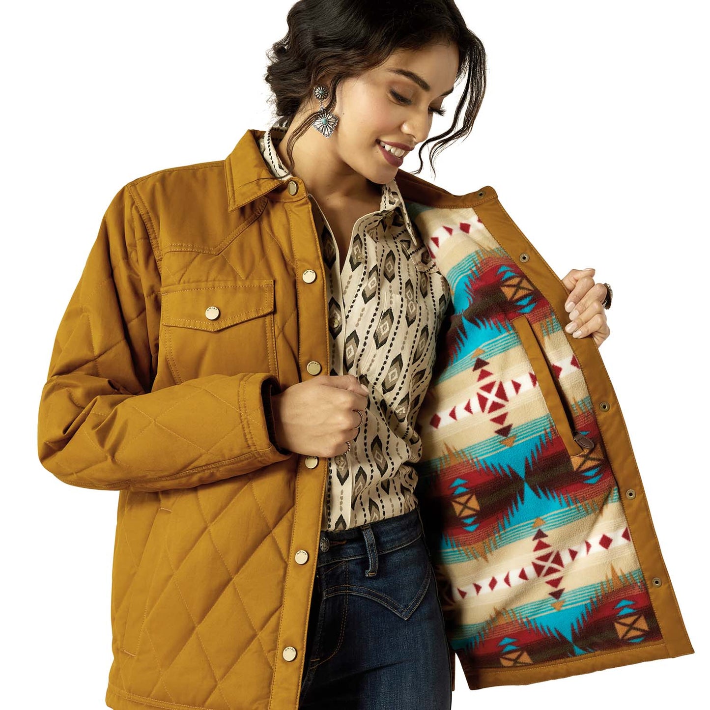 Chaqueta guateada estilo campero Grizzly para mujer Ariat