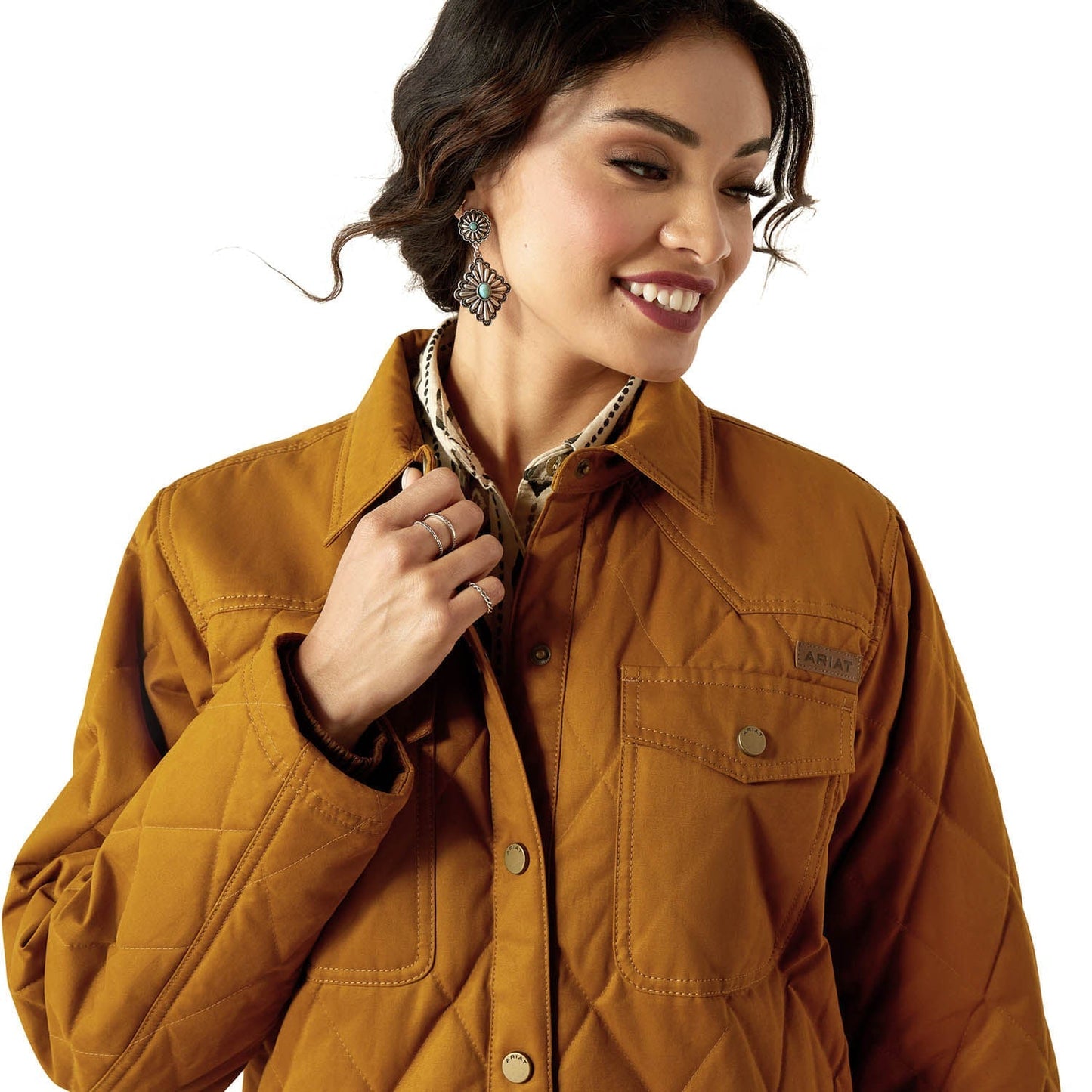 Chaqueta guateada estilo campero Grizzly para mujer Ariat
