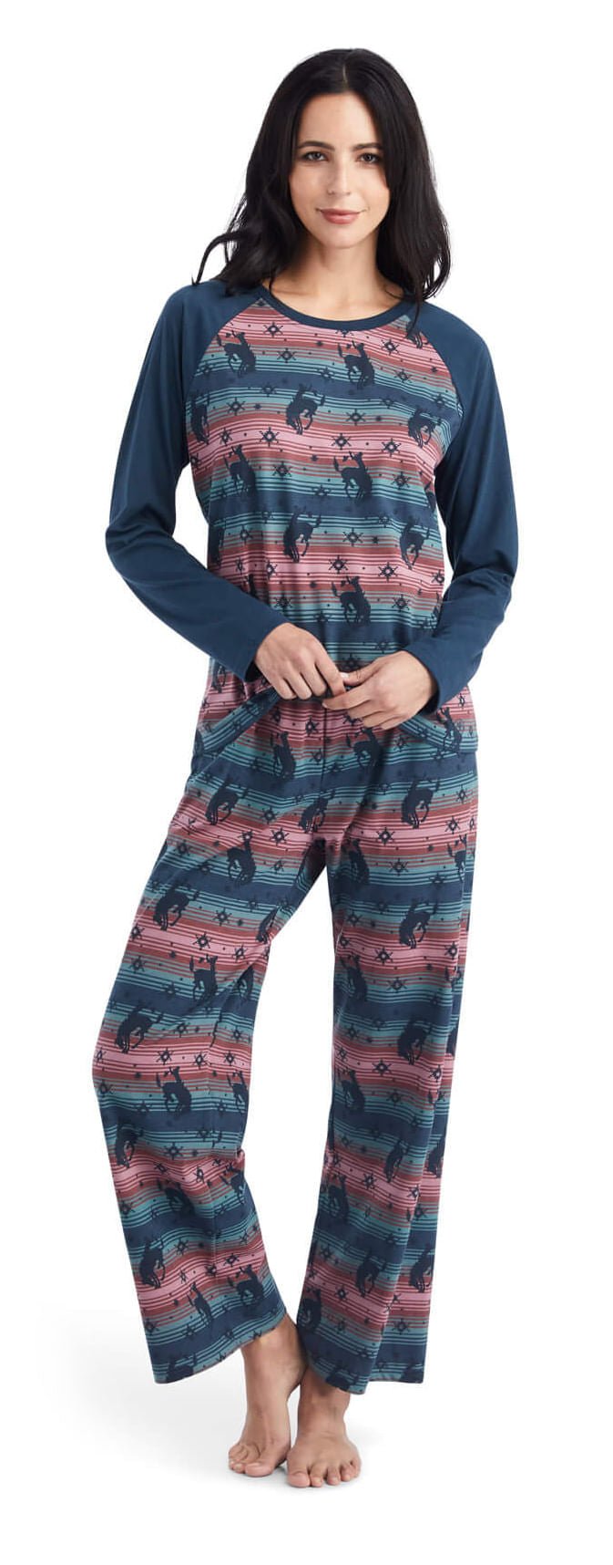 Conjunto de pijama de mujer Ariat, Serape Bucking